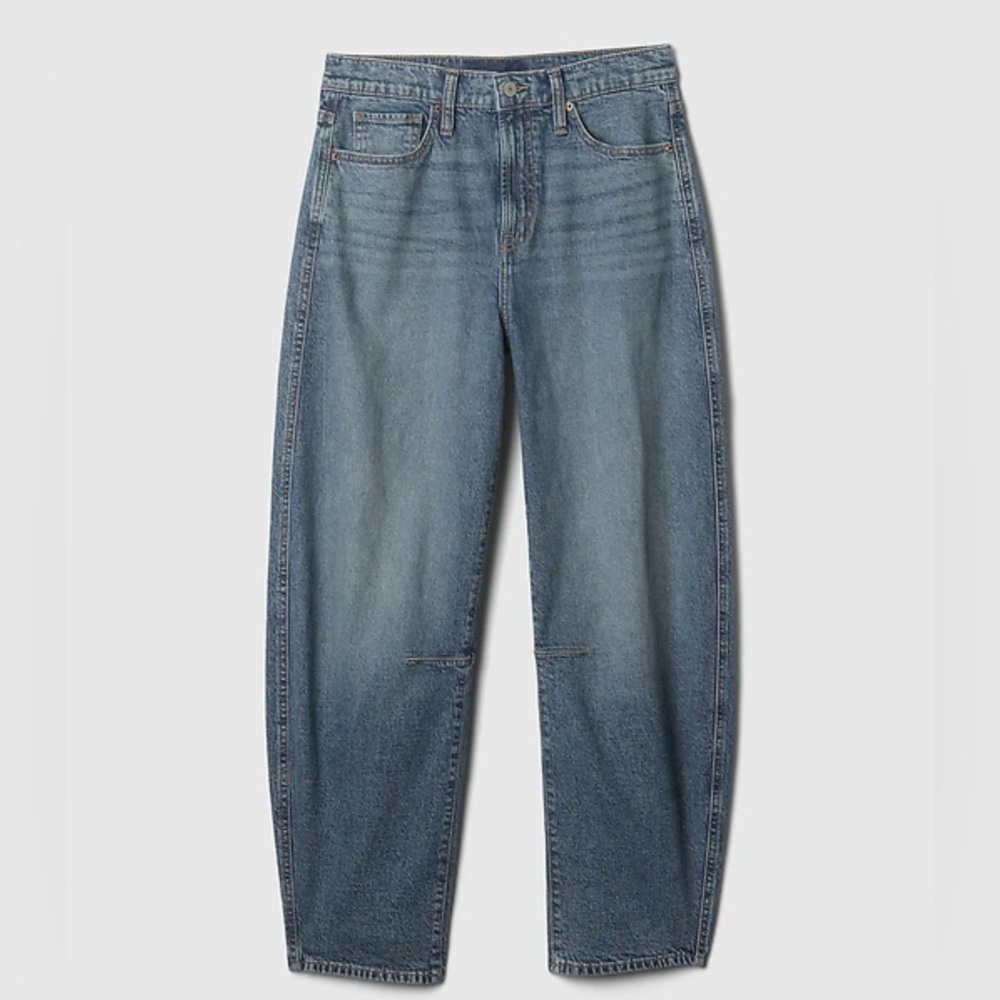 GAP High Rise Barrel Women's 28 Medium Wash